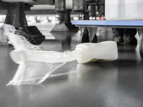Spill of flocculants or chemicals on the floor