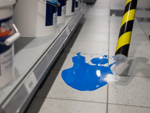 cleaning up liquid spills with absorbent material