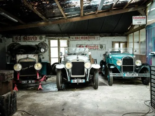 deterioration of the floor of a car garage